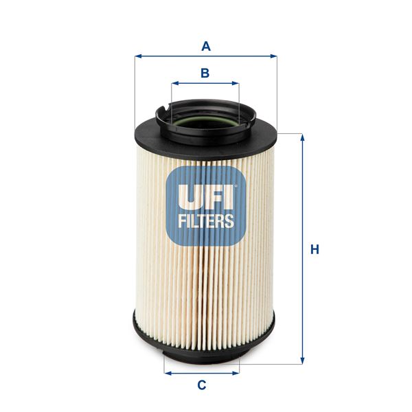 UFI 2601400 Yakit Filtresi Caddy 04- -Golf 03- -Jetta 05-10 -Octavia 04-10 -Touran 03-10 -Leon 05- 2.0 1.9 Tdi