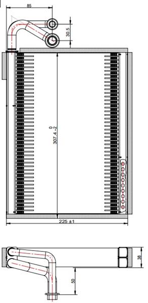 RADISEN RE 924018 Evaporator C-Class W206 Brazed 225x300x38