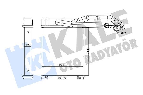 KALE 360820 Kalorifer Radyatörü Hyundai Terracan 2.5td 2.9crdi 01<06 Borulu Brazing Al-Al 188x159.5x26