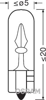 OSRAM-2723 Ampul 12v 2,3w T5 Küçük Dipsiz   50  10