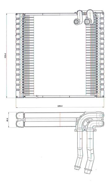 RADISEN RE 921007 Evaporator Captur Brazed 235x223x38