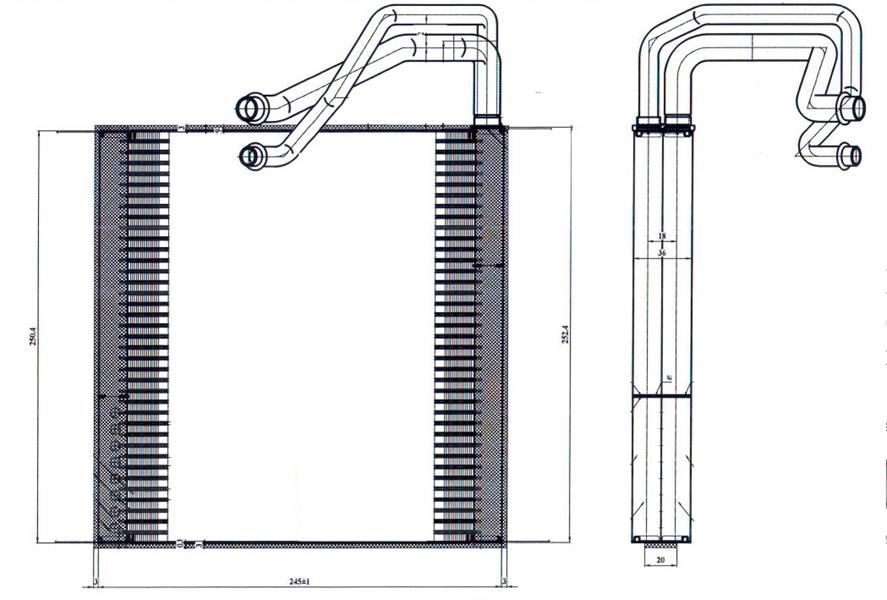 RADISEN RE 921026 Evaporator Megan 3 Brazed 245x250x34