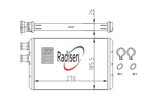 RADISEN RH 70186 Kalorifer Radyatörü Chrysler Brazed 270x185x26