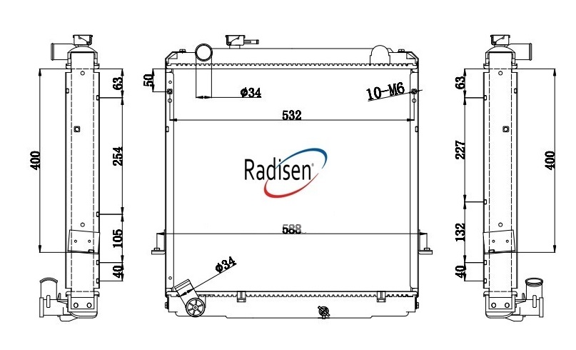 RADISEN RR 64885 Radyatör Toyoace Dyna Brazed