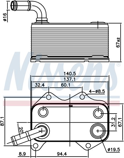 RADISEN RO 90660 Yağ Radyatörü A1 S1 10- 2.0 Tfsi A3 S3 03- 2.0 Fsi Motor Yağ Soğutucu
