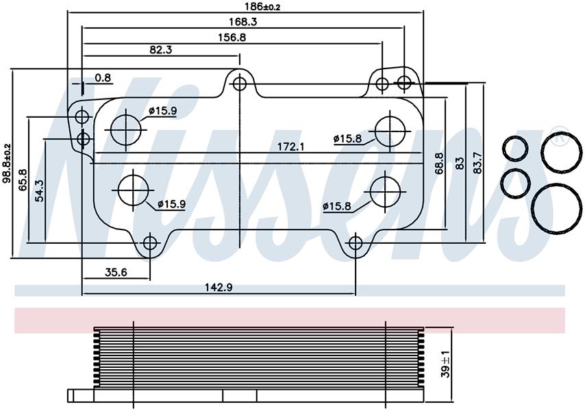 RADISEN RO 90684 Yağ Radyatörü Multivan 03- Touareg 02- 2.5 Tdi D Motor Yağ Soğutucu