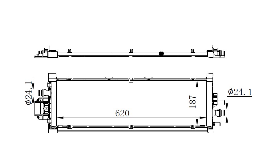 RADISEN RR 606906 Radyatör Model 3 2017 Ev Electric Brazed 620x187x16 Rr606906