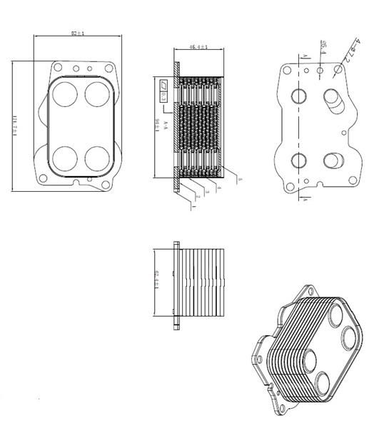 RADISEN RO 90740 Yag Soğutucusu Petek Ford Mondeo-Kuga 07> Peugeot C4-C5-407-508 04> Volvo S40-V50 06> 2.0 Hdi-Tdci 1576254-1363095-1256739-1232498-9m5q6l625aa-3m5q6714aa-3m5q6l625ba-3m5q6l625bb-3m5q6l625bc