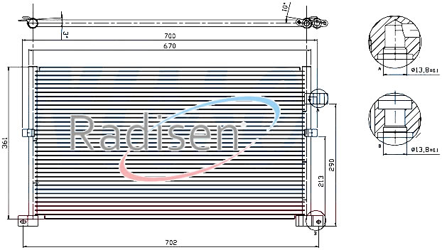 RADISEN RC 94586 Klima Radyatörü Ford Mondeo 01> 2.0 Zetec-2.0 Tdci 1671713-1s7h19710ba-1s7h19710bb-1s7h19710bc-4s7h19710aa-5m5h19710aa-9m5919710aa-9m5h19710aa