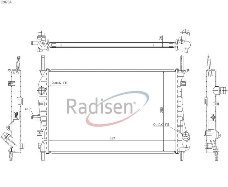 RADISEN RR 62023 Motor Su Radyatoru Mondeo 2.0tdci 2.2tdci 01>07 Klimali 2s718005dc-2s718005ad-2s718005ac-2s718005af-2s718005dc-2s718005ad-2s718005ac-2s718005af-Rr62023