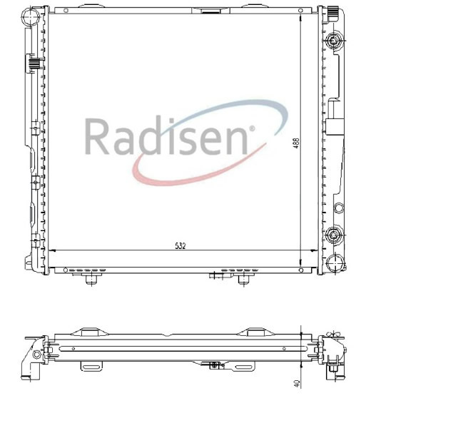 RADISEN RR 62698 Radyatör E-Class W 124 84- 200d-250d-300d Diesel At 53x49 Cm Brazed 1245009803-A1245001003-A1245002203