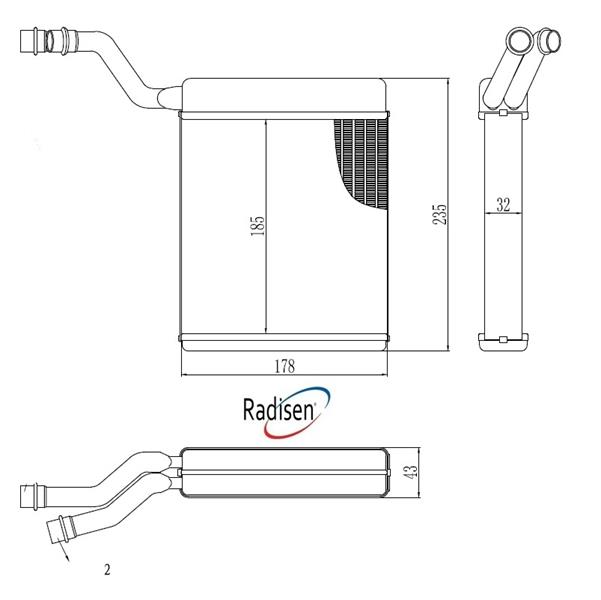RADISEN RH 71770 Kalorifer Radyatörü Focus C Max 03- 1.6i 16v G Brazed 185x166x32 1754199-30665330-Bp4k61a10-Bp4k61a10-3m5h18b539cb-3m5h18b539aa-3m5h18b539ab-3m5h18b539ca