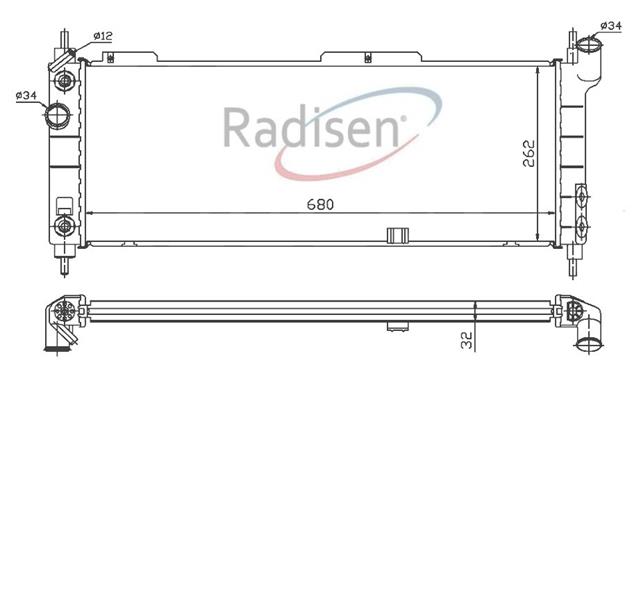 MAHLE-CR357000S (Behr) Su Radyatoru Corsa B Tigra Combo 1.2 1.4 1.6 (A/T  Otomatik  Sanziman )