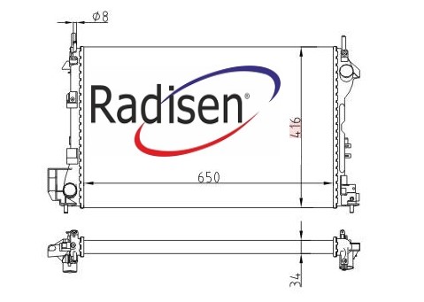 RADISEN RR 63022 Radyatör Vectra C 02- 2.0-2.2 Benzinli Mt Mechanical 24418343-51825579