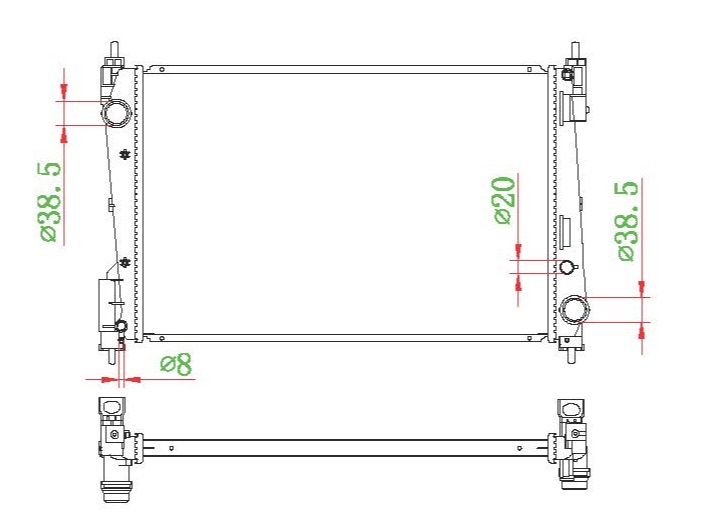 RADISEN RR 61919 Radyatör Corsa D 06- 1.3 Cdti D Brazed 620x398x16 1300329-95510451-Rr61919