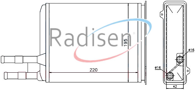 RADISEN RH 73984 Kalorifer Radyatörü Ducato 94- Mechanical 220x194x42 1320774080-6448f9-644893-6448.F9-6448.93-Rh73984