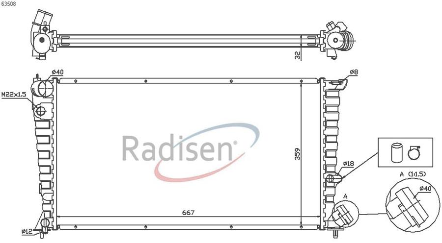 RADISEN RR 63508 Radyatör Partner 96-98 Segmansizxsara Segmansiz Mechanical 133030-133056