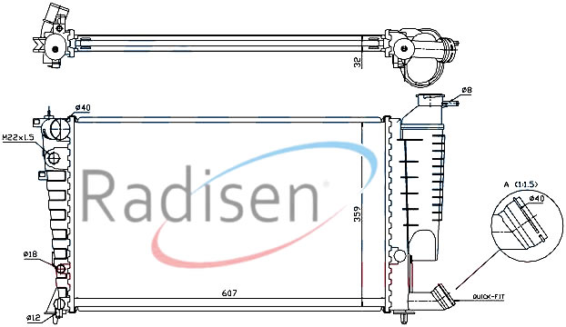 RADISEN RR 61317 Radyatör 306 1993 1.8-2.0 306 Cabrio 1993 1.8. 2.0 Mechanical 1331r6-1331an-1330.46-1331x9-1331ag-1331.Cv-1331ak-1330.45-1331ac-1330c7-1331.Cs-1331tx-1331al