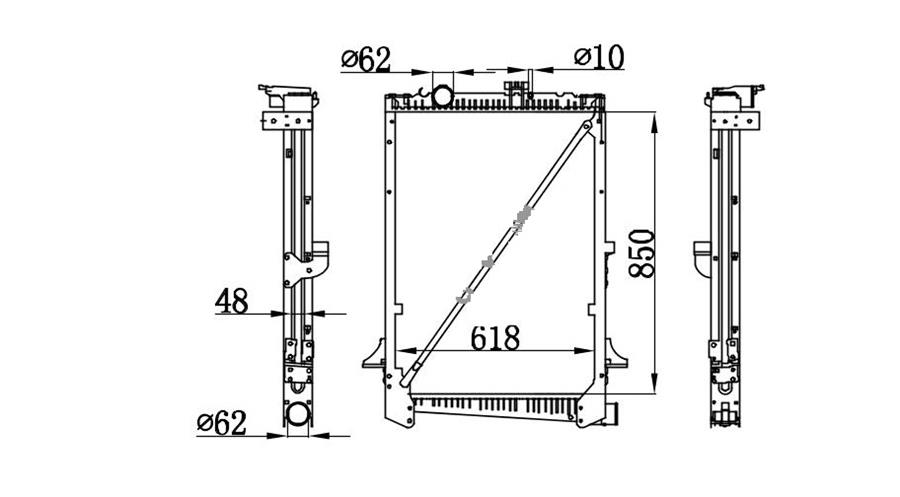 RADISEN RR 614410 Radyatör 65 Cf 98- 250 Ölçü 850x608x48mm Brazed