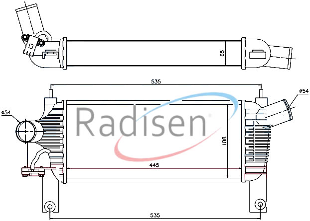 RADISEN RI 96622 Intercooler Navara 05- 2.5td