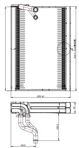 RADISEN RE 927027 Evaporator 3008 2016 Brazed 220x316x38