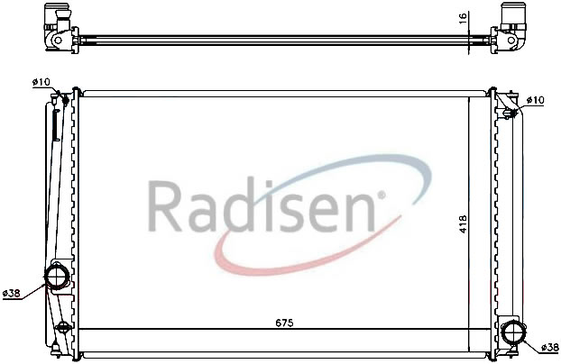 RADISEN RR 64678 Radyatör Rav 4 06- 2.0i 16v At Brazed 670x398x22 1640028570-164000v030-164000v031-1640028560-164002856087-1640028570-164000v030-164000v031-Rr64678