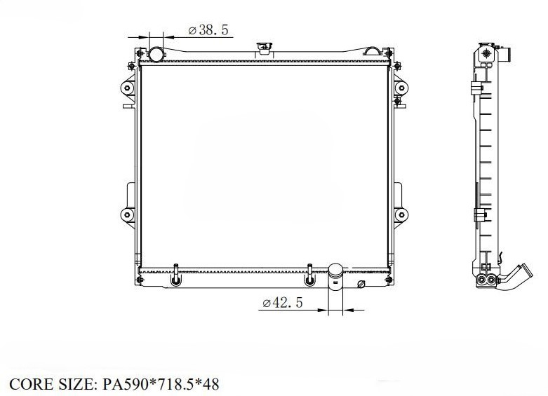RADISEN RR 646827 Radyatör Land Cruiser 2008 Land Cruiser 200 4.7 Brazed 590x718x48 1640050384-1640050832-1640050380-1640050382-1640050381-1640050383-1640050384-1640050832-1640050380