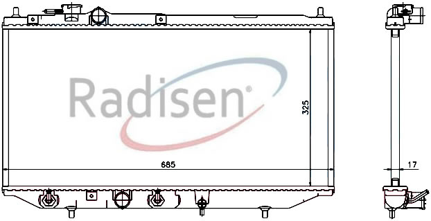 RADISEN RR 61744 Radyatör Applause 89- 1.6 16v At Brazed 325x668x26 1640087139-1640087138-1640087137-Rr61744