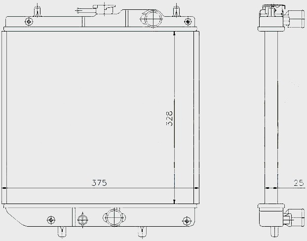 RADISEN RR 61748 Radyatör Charade Iv 93- 1.3i 16v Gran Move 96- 1.6i 16v Brazed 325x348x26 1640087f45-1640087776-1640087f48-1640087f44-1640087f35-1640087f46-1640087f45-1640087776-1640087f48