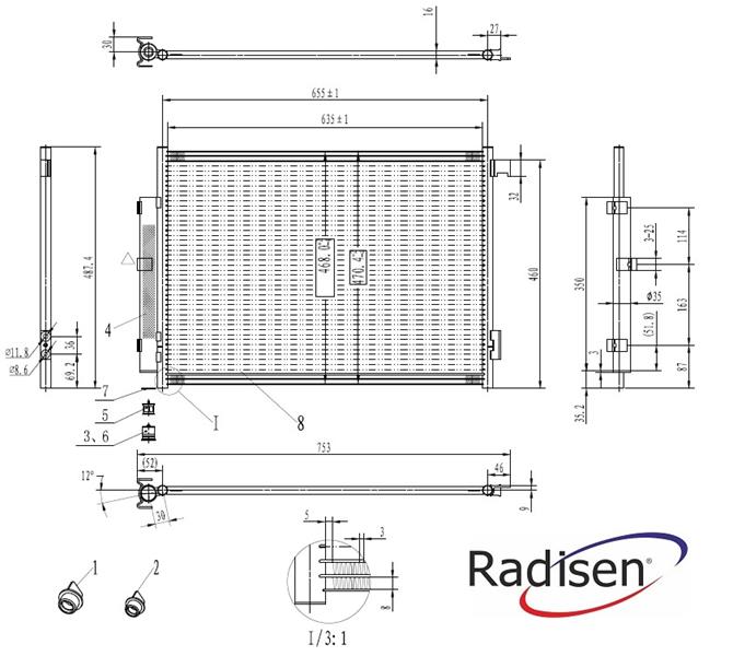 RADISEN RC 943601 Klima Radyatörü Gt Brazed 635x468x16 Rc943601