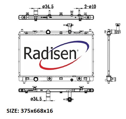RADISEN RR 606146 Radyatör Vitara 15- 1.6i G At Brazed