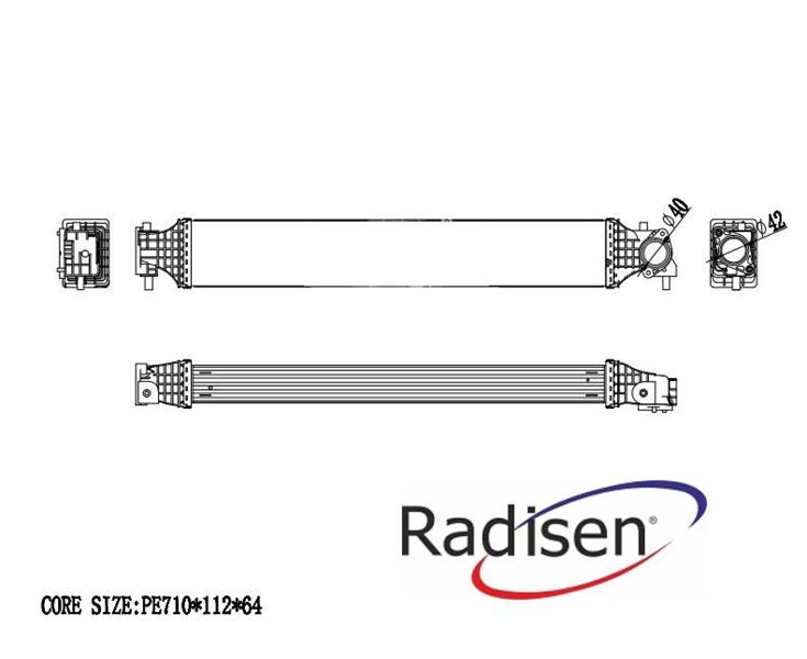RADISEN RI 961542 Intercooler Cr-V 2012 2.4 Ivtec-1.5 Ivtec Brazed 710x112x64
