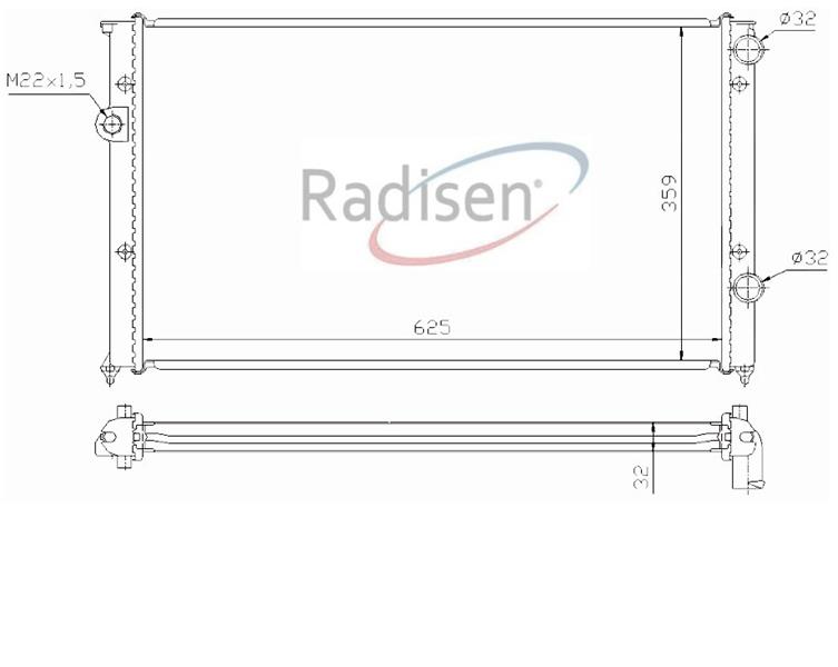 RADISEN RR 65243 Radyatör Golf Iii 91- 19d-1.9tdi Jetta 91- 1.9td Mechanical