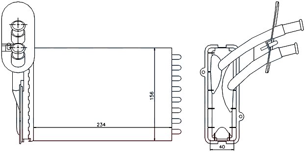 RADISEN RH 73961 Kalorifer Radyatörü A3 S3 96- 1.6i Mechanical 234x157x42 1h2819031a-192819031b-1h2819031b-358820031-1h2819031-Rh73961