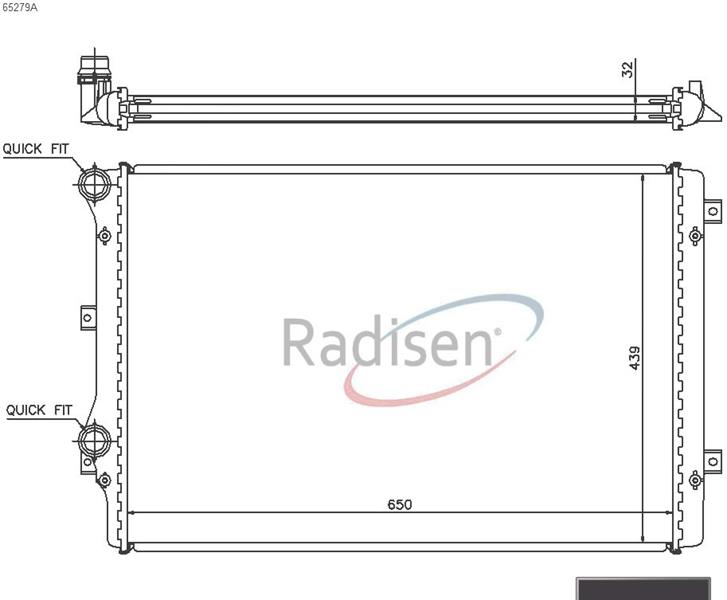 RADISEN RR 65279 Radyatör Radyatör A3 03- 1.8-2.0 Tfsi Seat Leon 05- 1.8-2.0 Tfsi Vw Golf Iv 08- Brazed 650x428 X32 5k0121253b-1k0121251cs-5k0121251aa-1k0198251-5k0121251j-1k0121253l-1k0121251l-Rr65279