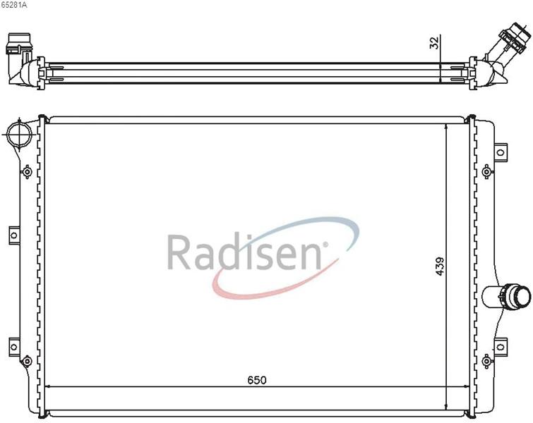 RADISEN RR 65281 Radyatör Jetta Golf Audi A3 Brazed 650x448x26 1k0121251dm-1k0121251dd-1k0121251n-3c0121253q-1k0121251ab-3c0121253al-1k0121251bk-3c0121253k