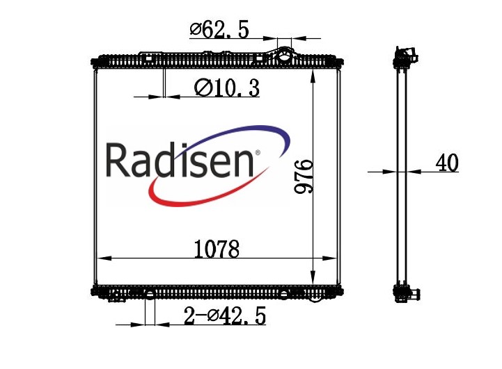 RADISEN RR 61449 Radyatör Xf Series 2013 Xf 410-430-440-450-460-480-510-530 Brazed 2125896