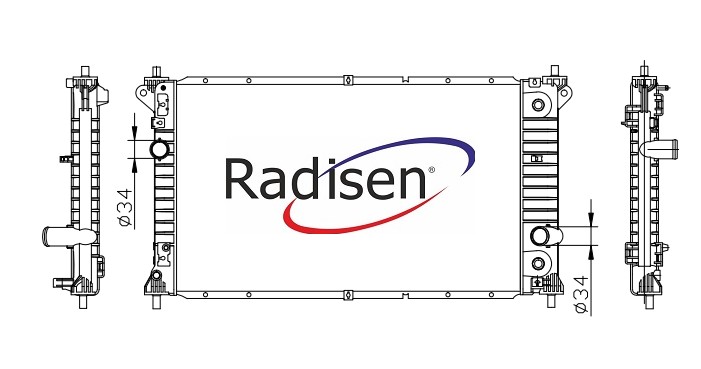RADISEN RR 645026 Radyatör Korando C At Brazed 745x378x26 2131034221-2131034222-2131034224-2131034242-2131034121-2131034122-2131034123-2131034221-2131034222