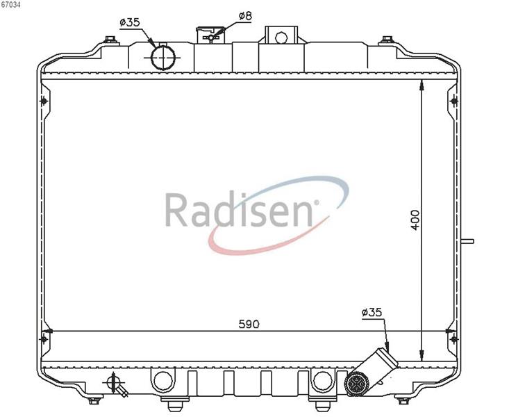 RADISEN RR 67034 Radyatör H-100 Minibüs-Panelvan-Kamyonet 93- 2.5d-2.5td Mitsubishi L-300 86- 2.0i-2.5d-2.5td Bra Zed 194x159x26 253004b100-253104b100-2530043820-2530043000-253104b600-253004b100-253104b100-Mb605252