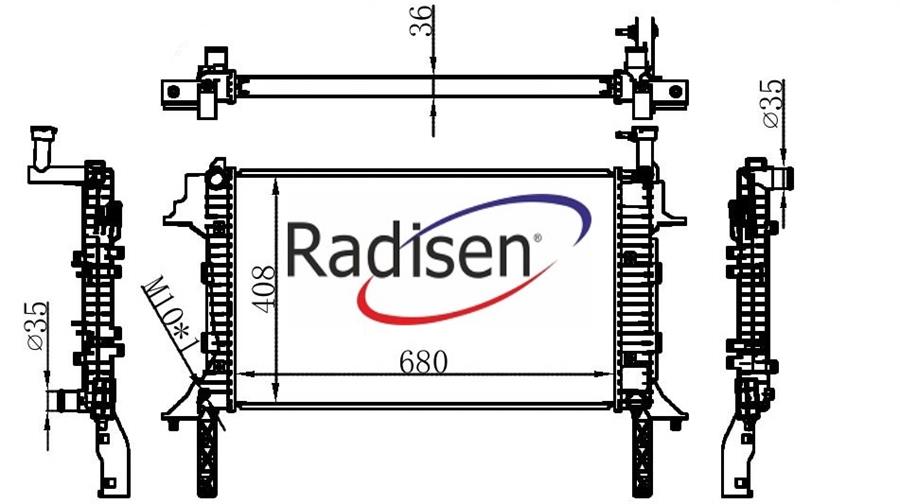 RADISEN RR 67035 Radyatör H350 Brazed 253107d050
