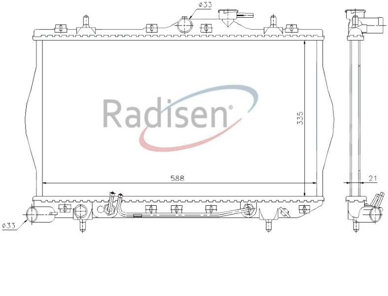 RADISEN RR 67001 Radyatör Accent 94-99 1.3i-1.5-1.6i At Yumurta Kasa Brazed 335x608x16 2531022025-2531022000-2531022a00-2531022120-2531022020-2531022025-2531022000-2531022250-2531022255
