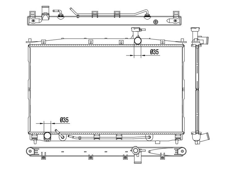 RADISEN RR 67505 Radyatör Santa Fe 06- 2.2 Crdi 06-10 Brazed 435x758x16 253100w200-253102b100-253102b751-253100w100-253102b200-253102b120-253102b752-253102b750-253100w000
