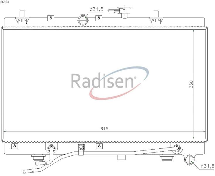 RADISEN RR 66663 Radyatör Rio 00- 1.3i-1.5i 16v At Benzinli Brazed 350x628x26 25310fd020-25310fd000-25310fd010-Rr66663