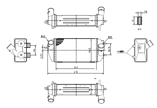 RADISEN RI 961492 Intercooler Tucson 2016 1.6 T-Gdi Brazed 340x194x90 282712u200-Ri961492