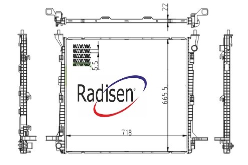 RADISEN RR 606982 Radyatör Crafter 30.35.50 2017 Man Tge 3.140 2017 Brazed 718x665x22