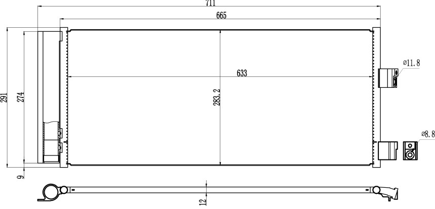 BOSCH 1986AD2391 Klima Radyatörü Kondenser Opel Corsa E 14>19 Adam 14>18 A/T 1.0 Xfl-Xft 1.3 Dte-Dtc-Dtn-Dtr 1.4 Ne H-Nej-Xej-B/D14xel