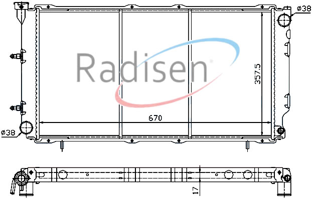 RADISEN RR 64096 Radyatör Legancy 89- 1.8-2.0-2.2i At Brazed