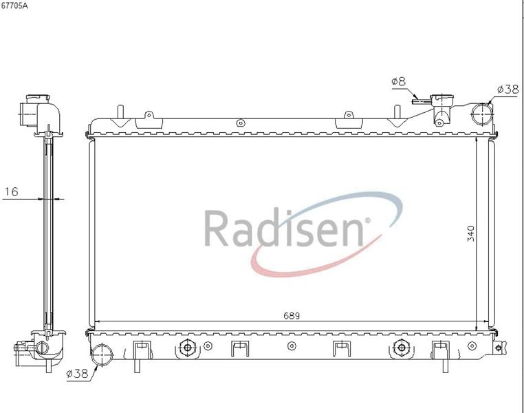 RADISEN RR 67705 Radyatör Forester 97- 2.0i Impreza 92- 1.6-1.8-2.0 Brazed 340x688x16 45199fc360-45111fc340-45111fa030-45199fc021-45199fc020-45111fc360-45199fc340-45199fc361-45199fa000