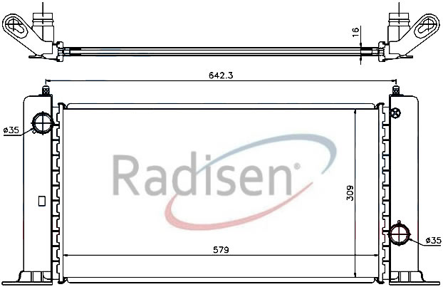 RADISEN RR 61883 Radyatör Stilo 01- 1.2i-1.4i-1.6i Brazed