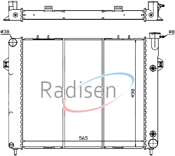 RADISEN RR 60990 Motor Radyatörü Jeep Grand Cherokee 5.2i 92>99 Otom 565x498x26 Brazing